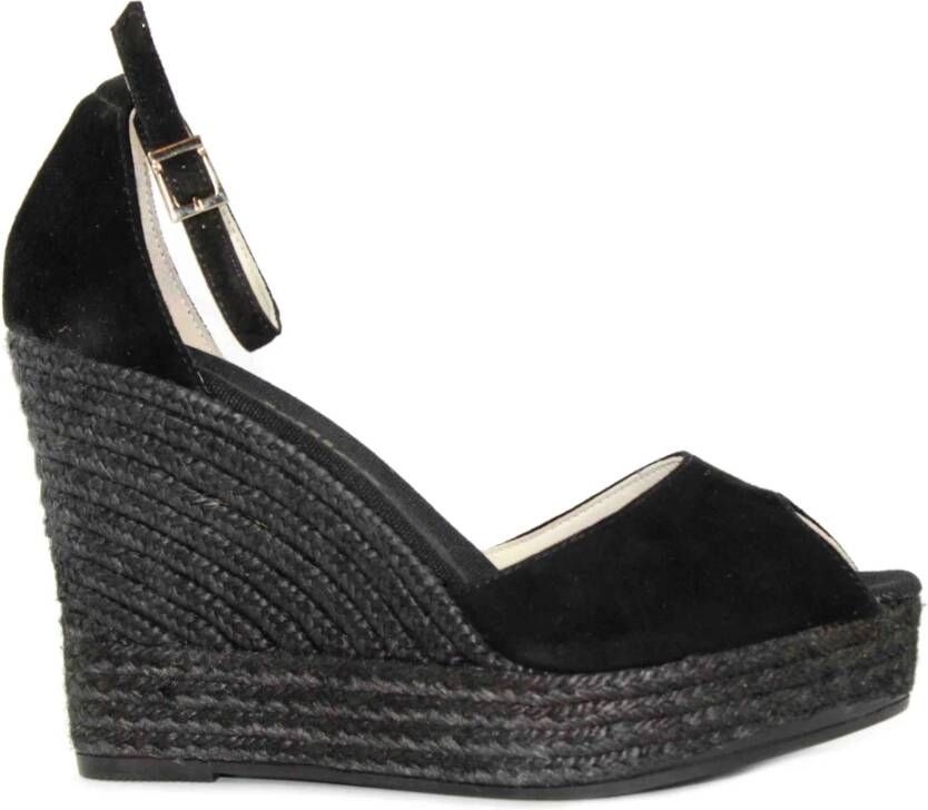 Espadrilles Wedges Black Dames