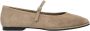 Estro Beige ballerina's voor dames met gesp gemaakt van zacht fluweel - Thumbnail 1