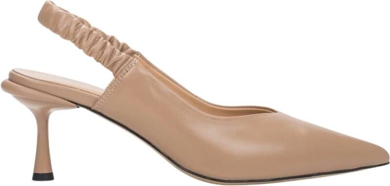 Estro Beige Leren Slingback Pumps voor Vrouwen