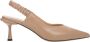 Estro Beige Leren Slingback Pumps voor Vrouwen - Thumbnail 1