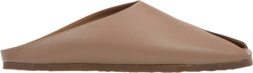 Estro Beige Slide Sandalen voor Dames gemaakt van Italiaans Echt Leer