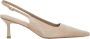 Estro Beige Velours Slingback Pumps met Lage Hak - Thumbnail 1