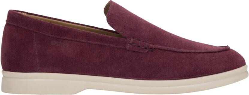 Estro Bordeauxrode Velours Loafers