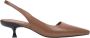 Estro Bruine leren slingback pumps met lage hak - Thumbnail 1