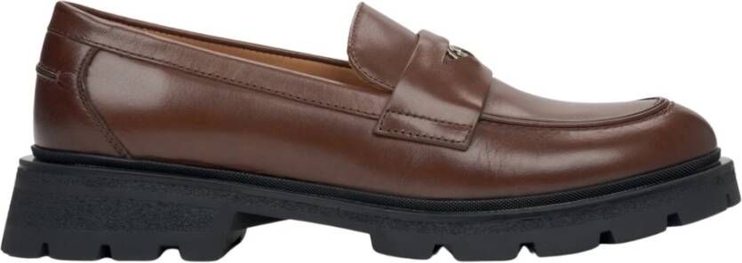 Estro Bruine loafers voor dames gemaakt van echt leer Brown Dames
