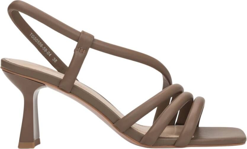 Estro Bruine sandalen met hak en bandjes voor vrouwen