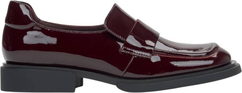 Estro Burgundy Loafers voor dames gemaakt van Patent Echt Leer Red Dames