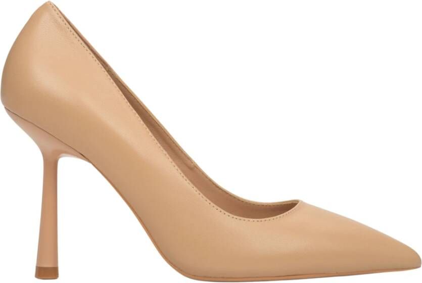 Estro Dames Beige Leren Hoge Hak Pumps Er00113233 Beige Dames