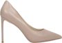 Estro Dames Beige Leren Puntige Neus Hoge Hakken Er00111716 Beige Dames - Thumbnail 1