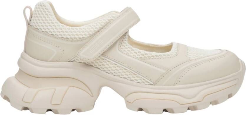 Estro Dames Beige Sandaal-Stijl Sneakers gemaakt van Leer & Ademende Textiel ES8 Er00117134