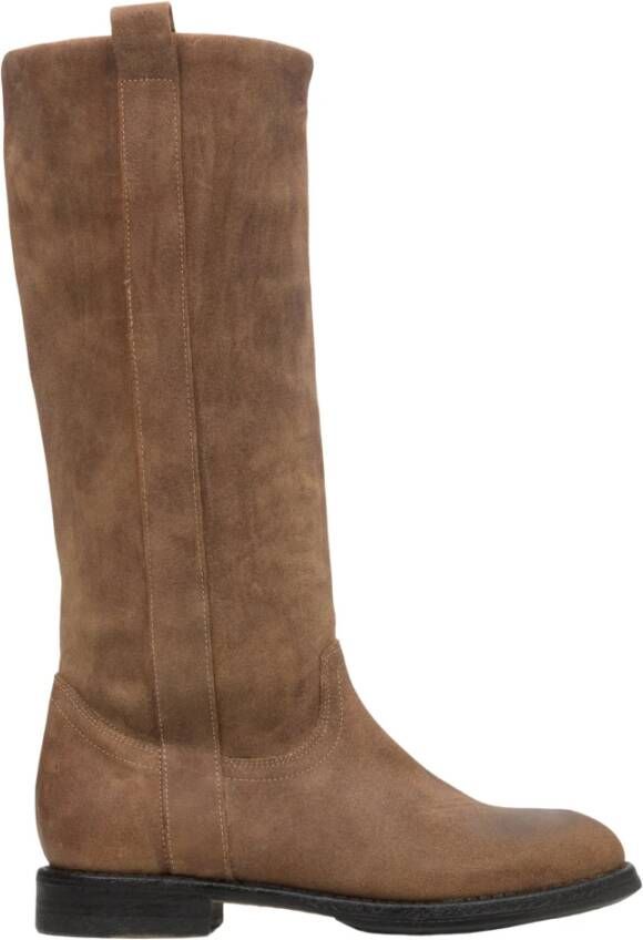 Estro Dames Bruine Vintage Laarzen gemaakt van Echt Italiaans Velours Er00113597 Brown Dames