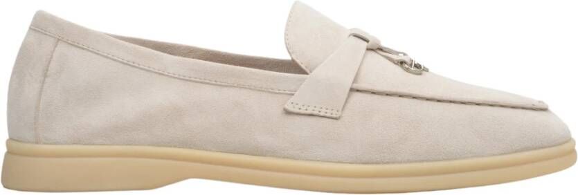 Estro Dames Crème Beige Kwast Loafers gemaakt van Velours Er00114716 Beige Dames