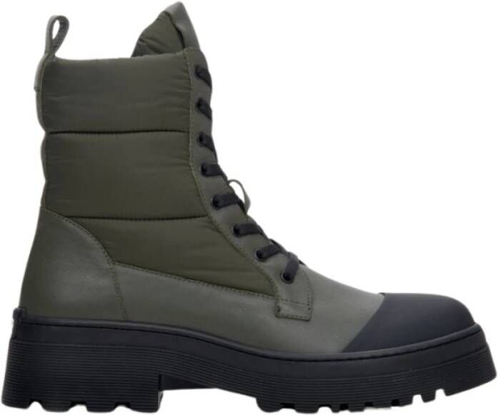 Estro Groene Winterlaarzen met Veters