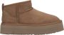 Estro Dames Lage Beige Snowboots gemaakt van Echt Velours met een Bontvoering - Thumbnail 1
