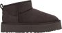 Estro Dames Lage Donkerbruine Snowboots gemaakt van Echt Velours met een Bontvoering - Thumbnail 1