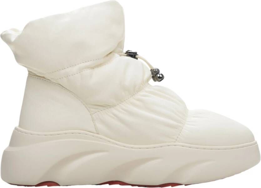 Estro Dames Licht Beige Bontgevoerde Snowboots gemaakt van Echt Leer Er00114232