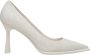 Estro Dames Licht Beige Denim Pumps met een Stabiele Hak Er00114626 Beige Dames - Thumbnail 1