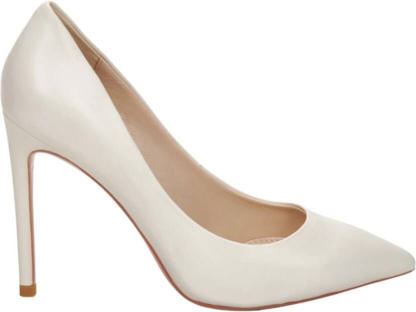 Estro Dames Licht Beige Leren Puntige Neus Hoge Hakken Er00110041 Beige Dames