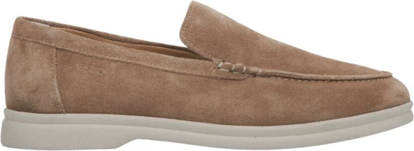 Estro Dames Lichtbruine Natuurlijke Velours Loafers Er00113445 Brown Dames