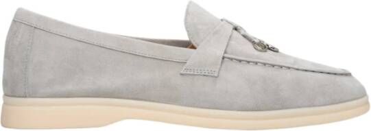 Estro Lichtgrijze Loafers met Kwastjes