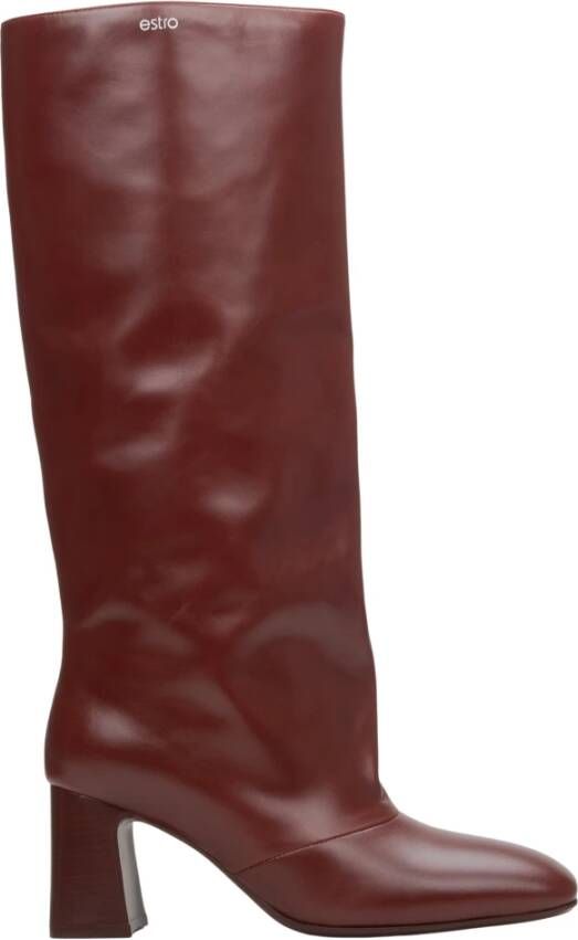 Estro Dames Oversized Laarzen gemaakt van Bourgondisch Echt Leer Er00114318 Red Dames