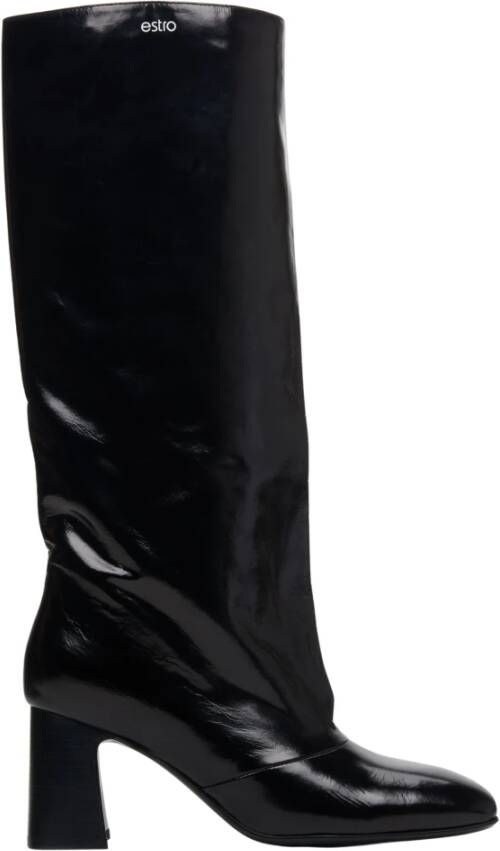 Estro Dames Oversized Laarzen gemaakt van Zwart Lakleer Er00113574 Black Dames