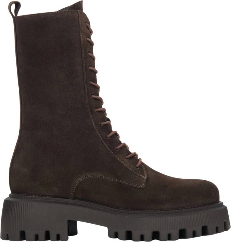 Estro Dames Zadelbruine Enkellaarzen gemaakt van Premium Italiaans Echt Velours - Foto 2