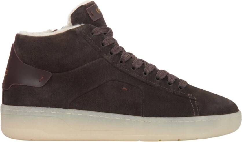 Estro Saddle Brown Italiaanse Velours High-Top Sneakers