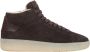 Estro Saddle Brown Italiaanse Velours High-Top Sneakers - Thumbnail 1