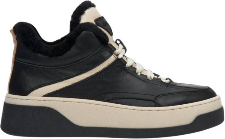 Estro Dames Zwarte & Beige Winter Sneakers met Bontvoering Er00112030