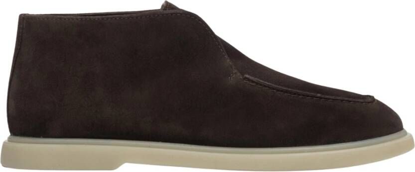 Estro Donkerbruine Hoge Enkellaarsjes voor Dames gemaakt van Echt Italiaans Premium Velours Er00116798