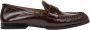 Estro Donkerbruine loafers voor dames gemaakt van patent echt leer - Thumbnail 1