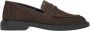 Estro Donkerbruine Penny Loafers voor dames gemaakt van echt velours Brown Dames - Thumbnail 1