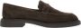 Estro Donkerbruine Penny Loafers voor dames gemaakt van Premium Italiaans echt velours - Thumbnail 1