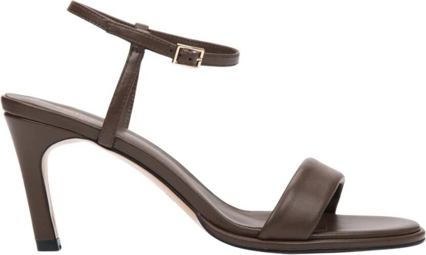 Estro Donkerbruine Sandalen met Hak