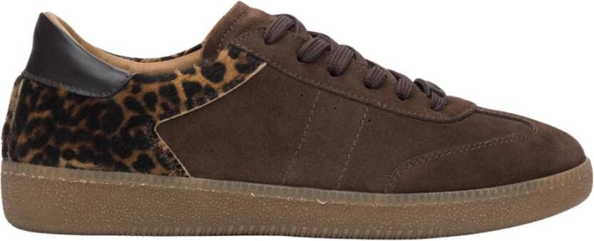 Estro Donkerbruine Sneakers met Dierenprint