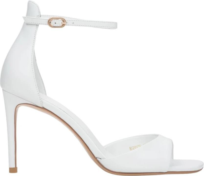 Estro Elegante Witte Sandalen met Hoge Hakken