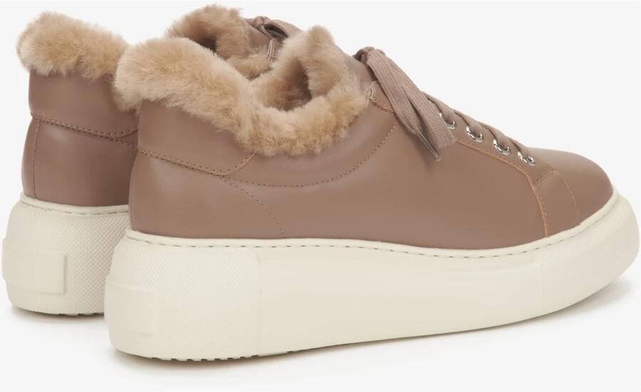 Estro Bruine Lage Winter Sneakers