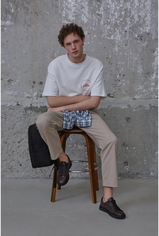 Estro Bruine Leren & Velours Sneakers