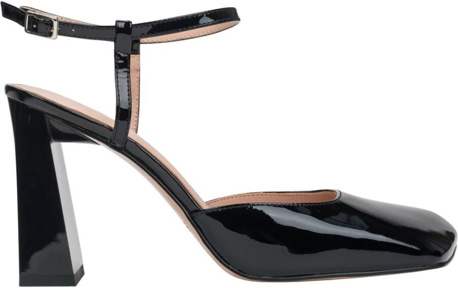 Estro Dames Zwarte Lakleren Sandalen met Blokhak Er00117212