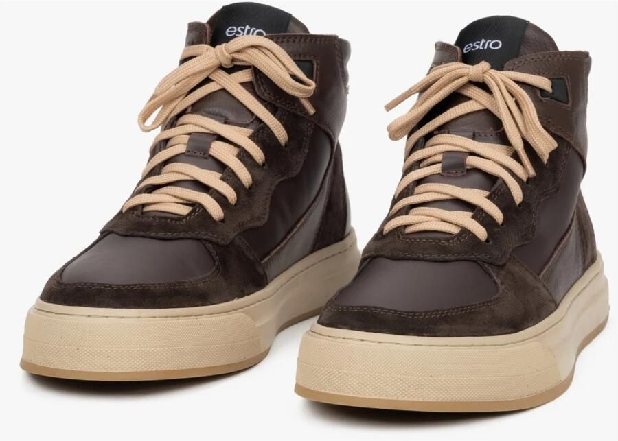 Estro High-Top Donkerbruine Sneakers