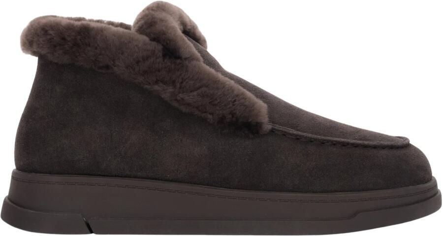 Estro High-Top Velours Loafers met Bontvoering