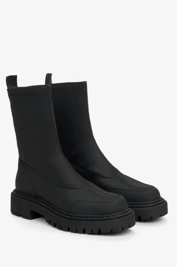Estro Zwarte Slip-on Enkellaarsjes Black Dames