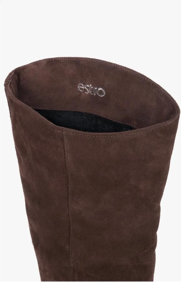Estro Kniehoge laarzen met lage hak - Foto 2
