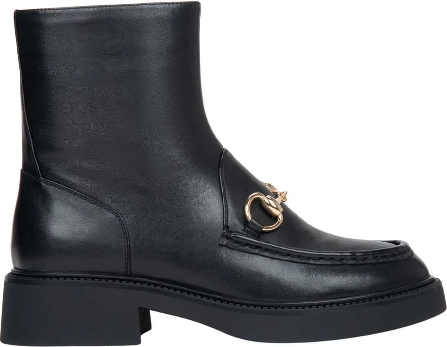 Estro Leren Enkelboots met Decoratieve Gesp