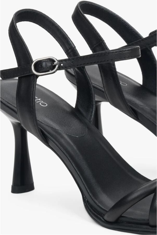 Estro Leren Stiletto Sandalen met Dunne Bandjes - Foto 2