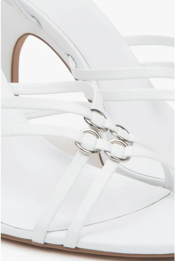 Estro Leren Stiletto Sandalen met Zilveren Details - Foto 2