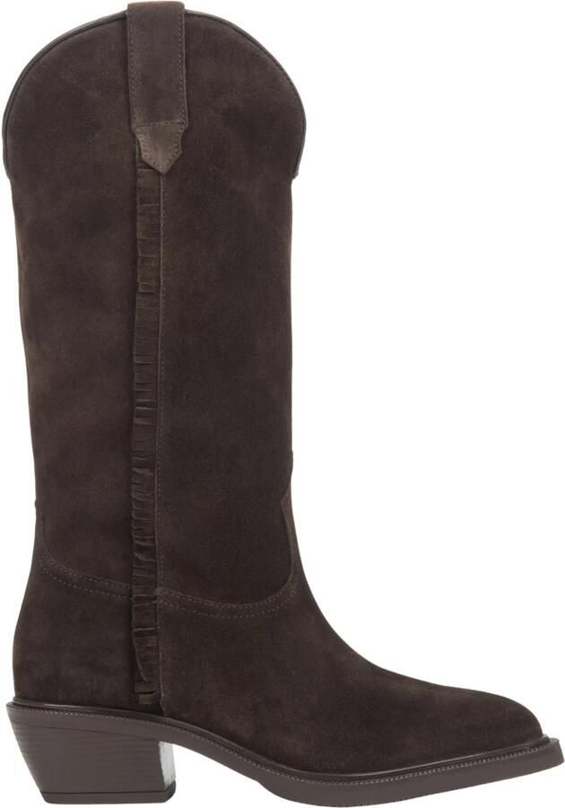 Estro Premium Italiaans Velours Lange Cow laarzen