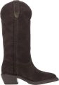 Estro Premium Italiaans Velours Lange Cowboylaarzen - Donkerbruin