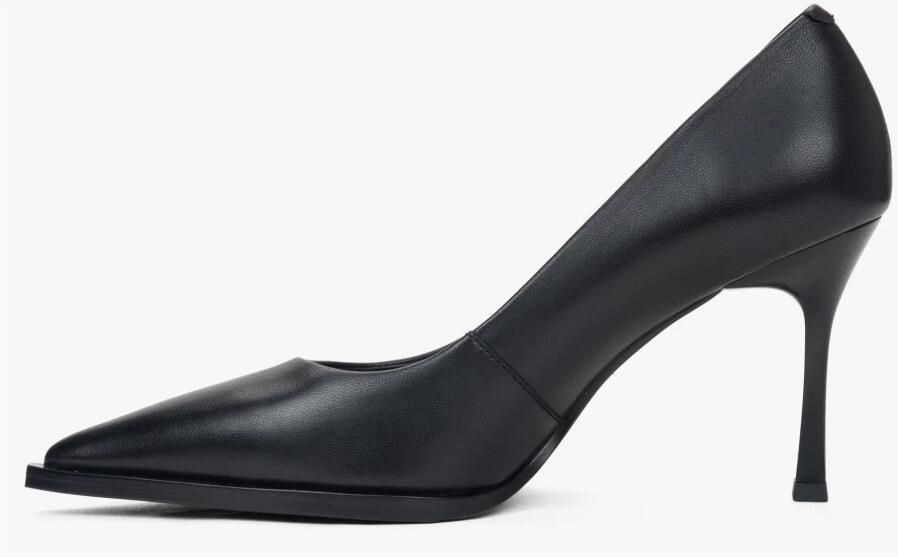 Estro Zwarte Echte Leren Pumps Met Puntige Neus Voor Vrouwen - Foto 5